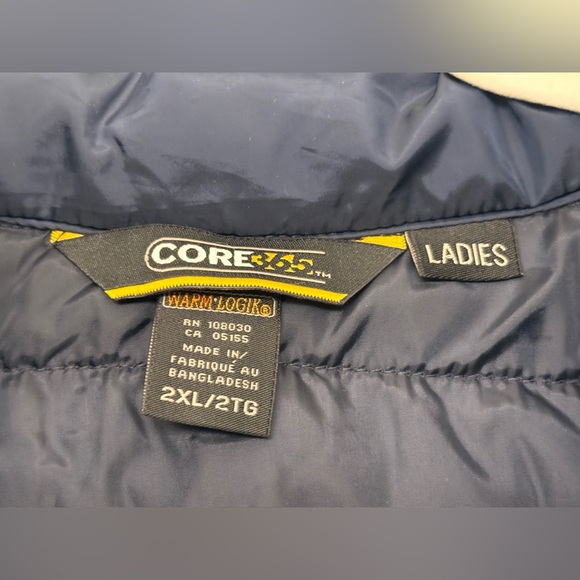 Women's Navy Puffer Vest - Picture 2 of 7